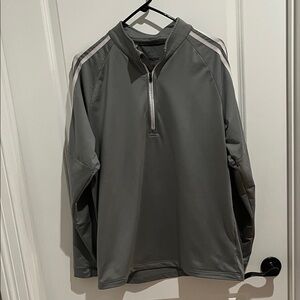 Adidas Men's Gray Lightweight Quarter-Zip Jacket